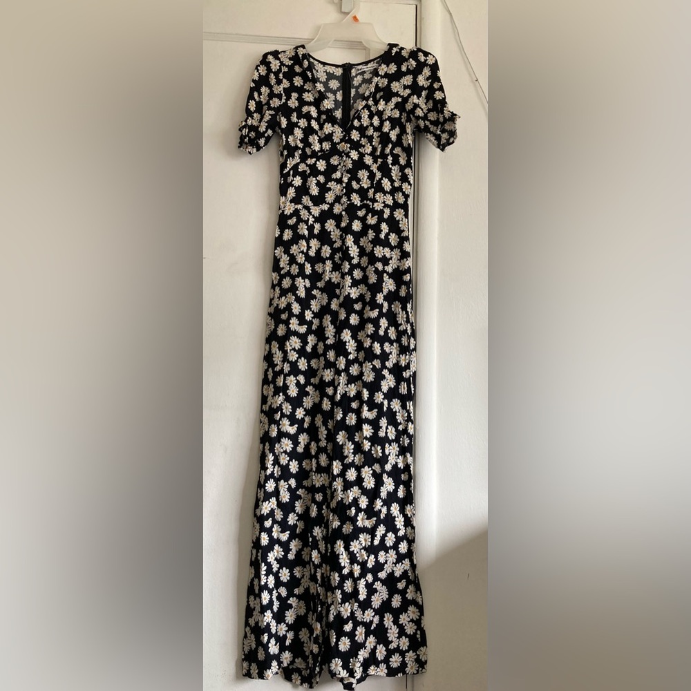 Reformation Black Floral Jumpsuit
